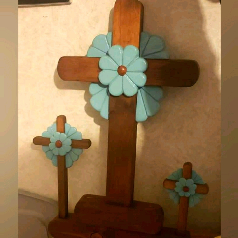 Standing wood crosses
